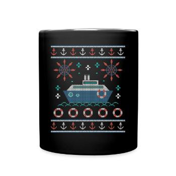 Navire Fischer Nordsee Ugly Christmas - Mug uni - noir - Devant