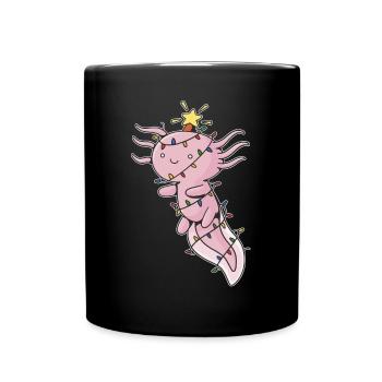 Christmas Sweet Axolotl String lights - Full Colour Mug - black - Front