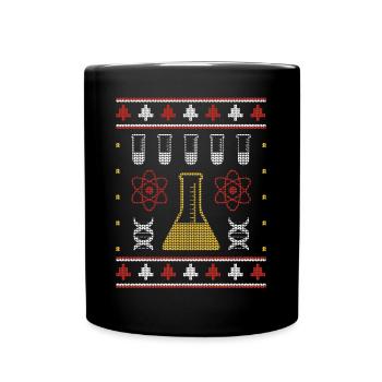 Chemiker Ugly Christmas Sweater Chemie - Tasse einfarbig - Schwarz - Vorne