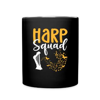Harfengruppe. Harfenist. Harfenspieler - Tasse einfarbig - Schwarz - Vorne