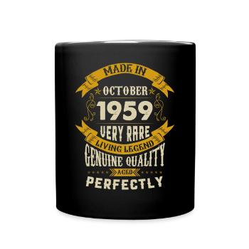 October 1959 Vintage Birthday - Full Colour Mug - black - Front