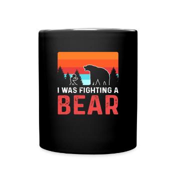 I fought with a bear. Wheelchair - Full Colour Mug - black - Front