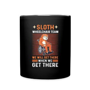 Faultier-rollstuhl-team. Rollstuhl Handicap - Tasse einfarbig - Schwarz - Vorne