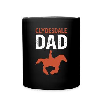 Cheval de trait. Cheval écossais des Highlands. Clydesdale - Mug uni - noir - Devant