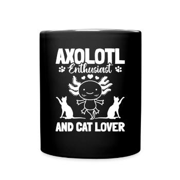 Axolotl Enthusiast And Cat Lover - Tasse einfarbig - Schwarz - Vorne