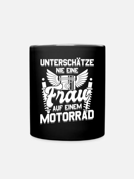 Motorrad Chopper Enduro Motocross Biker Girl - Tasse einfarbig - Schwarz