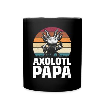 Axolotl Papa Kawaii Axolotl Lover Funny Axolotl - Full Colour Mug - black - Front