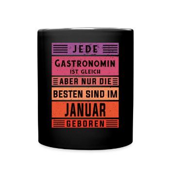 Restaurant Wirt Geburtstag Januar geboren - Tasse einfarbig - Schwarz - Vorne