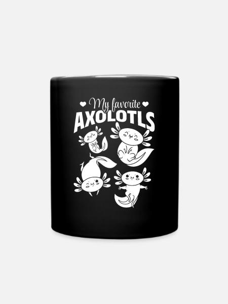 Cute Axolotls - My Favorite Axolotls - Axolotls - Full Colour Mug - black