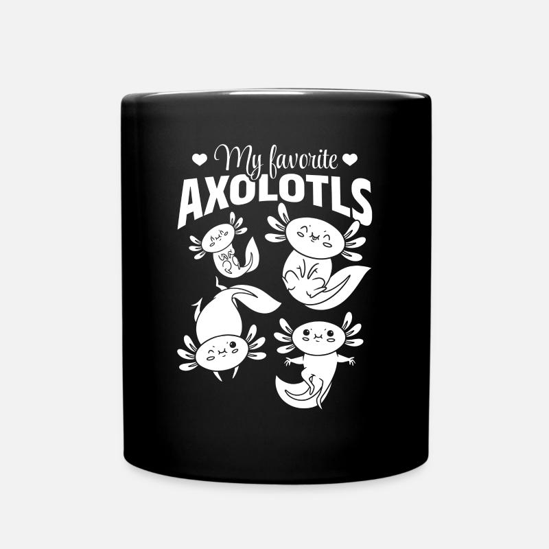 Cute Axolotls - My Favorite Axolotls - Axolotls - Full Colour Mug - black