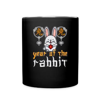 Personnage de lapin chinois Nouvel An - Mug uni - noir - Devant