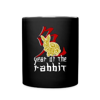 Personnage de lapin chinois Nouvel An 2023 - Mug uni - noir - Devant