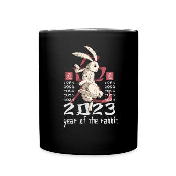 Personnage de lapin chinois Nouvel An 2023 - Mug uni - noir - Devant