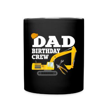 Papa Birthday Crew Construction Theme - Full Colour Mug - black - Front