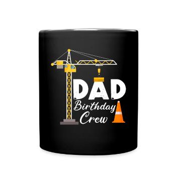 Papa Birthday Crew Construction Theme Birthday Party - Full Colour Mug - black - Front