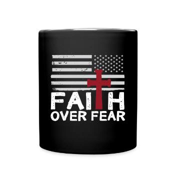 Foi à propos de la peur American Pride Religieuse - Mug uni - noir - Devant