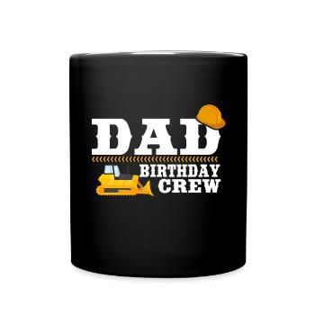 Papa Birthday Crew Construction Theme - Full Colour Mug - black - Front