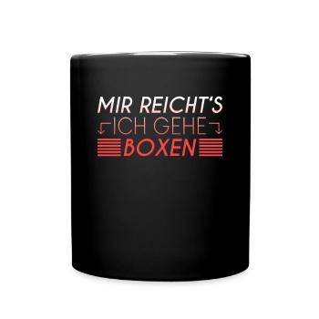 Boxen Spruch - Tasse einfarbig - Schwarz - Vorne