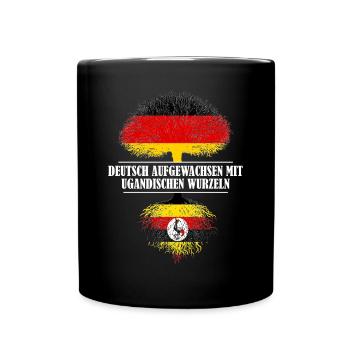 Deutsch mit ugandischen Wurzeln - Tasse einfarbig - Schwarz - Vorne