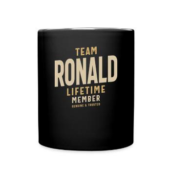 Team Ronald Lifetime Member Personalized Name - Full Colour Mug - black - Front