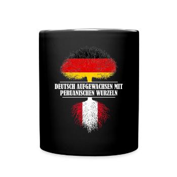 Deutsch mit peruanischen Wurzeln - Tasse einfarbig - Schwarz - Vorne