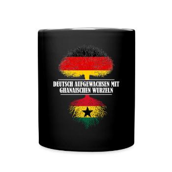 Deutsch mit ghanaischen Wurzeln - Tasse einfarbig - Schwarz - Vorne