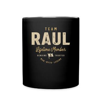 Team Raul Lifetime Member Personalized Name - Full Colour Mug - black - Front