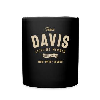 Team Davis Lifetime Member Personalized Name - Full Colour Mug - black - Front
