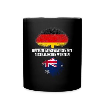 Deutsch mit australischen Wurzeln - Tasse einfarbig - Schwarz - Vorne
