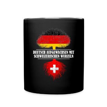 Deutsch mit schweizerischen Wurzeln - Tasse einfarbig - Schwarz - Vorne