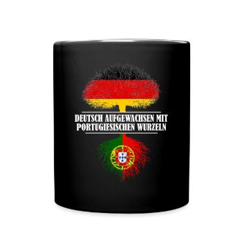 Deutsch mit portugiesischen Wurzeln - Tasse einfarbig - Schwarz - Vorne