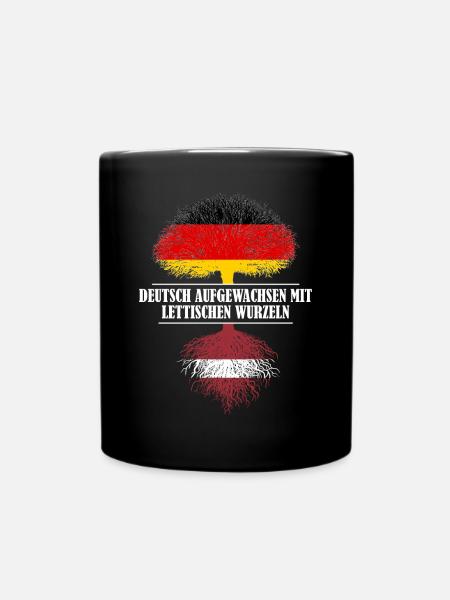 Deutsch mit lettischen Wurzeln - Tasse einfarbig - Schwarz