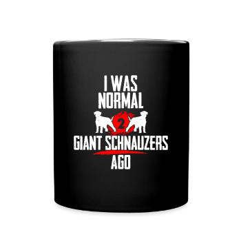 J’étais normal 2 schnauzers géants avant - Mug uni - noir - Devant