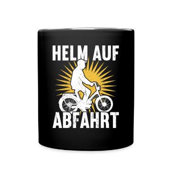 Mofa Moped Zweirad Mofafahrer Mofas - Tasse einfarbig - Schwarz - Vorne