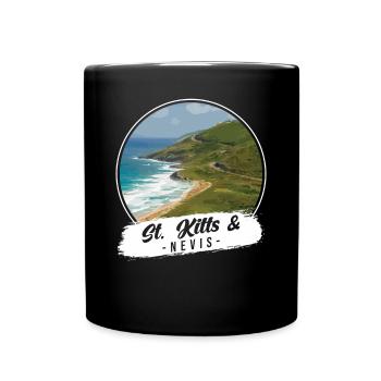 St. Kitts & Nevis Souvenir - Full Colour Mug - black - Front