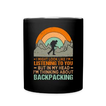 Camping en plein air Randonnée Backpacking - Mug uni - noir - Devant