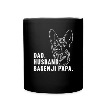 Basenji Hund Geschenk - Tasse einfarbig - Schwarz - Vorne