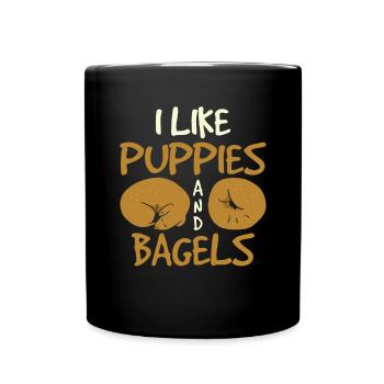 Bagel Spruch Geschenk - Tasse einfarbig - Schwarz - Vorne