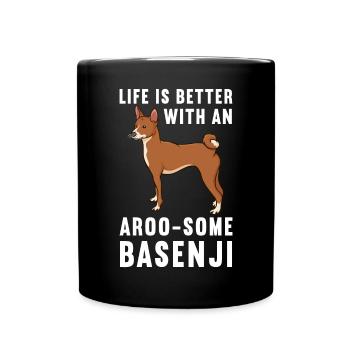 Basenji Hund Geschenk - Tasse einfarbig - Schwarz - Vorne