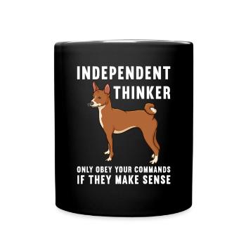 Basenji Hund Geschenk - Tasse einfarbig - Schwarz - Vorne