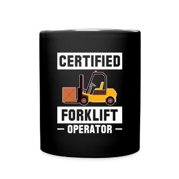 Certified Forklift Operator Shirt Gabelstapler - Full Colour Mug - black - Front