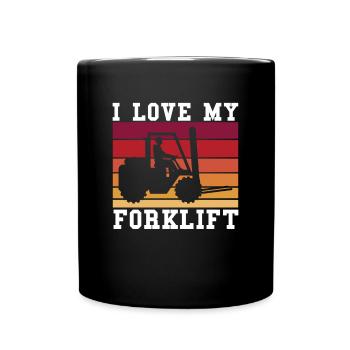 J’adore mon chariot élévateur Chemise Cadeau Chariot élévateur - Mug uni - noir - Devant
