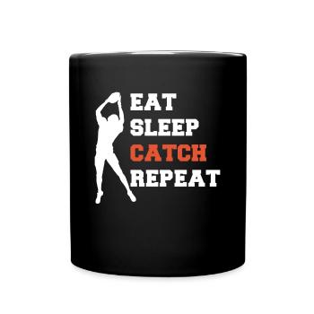 Eat Sleep Catch Repeat Wild Receiver Geschenk - Tasse einfarbig - Schwarz - Vorne