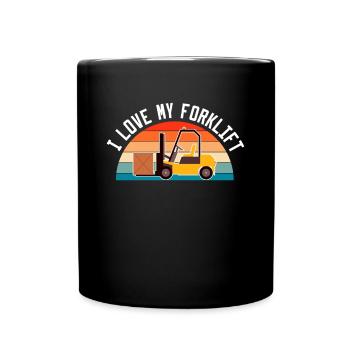 J’adore mon chariot élévateur Chemise Cadeau Chariot élévateur - Mug uni - noir - Devant