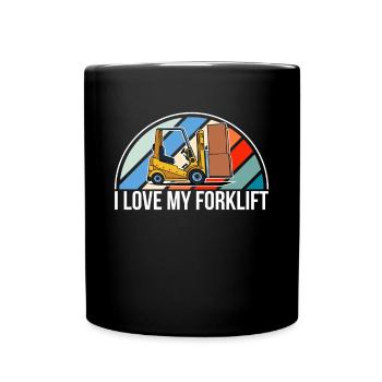 J’adore mon chariot élévateur Chemise Cadeau Chariot élévateur - Mug uni - noir - Devant