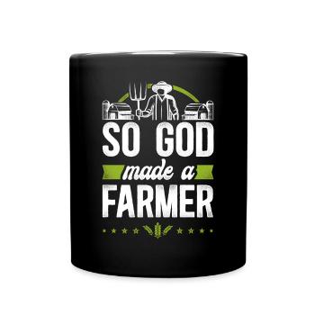 Farming Farmer Vintage So God Made - Tasse einfarbig - Schwarz - Vorne