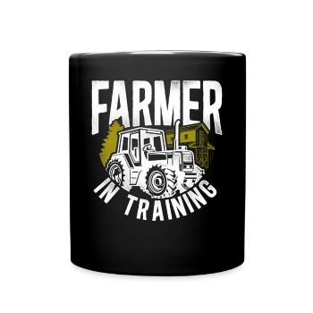 Farming Farmer Tractor Vintage - Full Colour Mug - black - Front