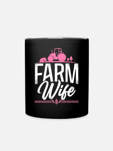 agriculteur femme tracteur - Mug uni - noir
