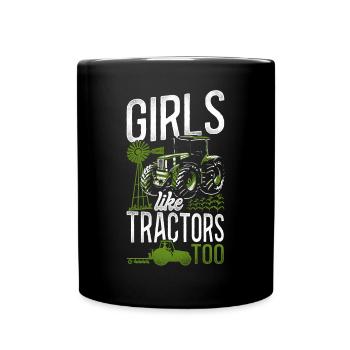 Farming Farmer Girl Tractor - Tasse einfarbig - Schwarz - Vorne