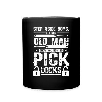 Le vieil homme vous montre comment choisir des serrures - Mug uni - noir - Devant